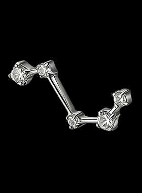 f136钛合金北斗星星座耳骨钉flat钉耳骨钉穿孔饰品