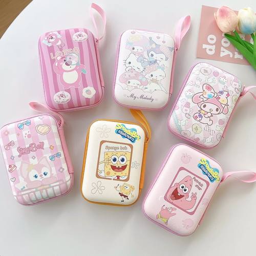 卡通新款零钱收纳盒手提包包女生化妆品数据线蓝牙耳机便携收纳包