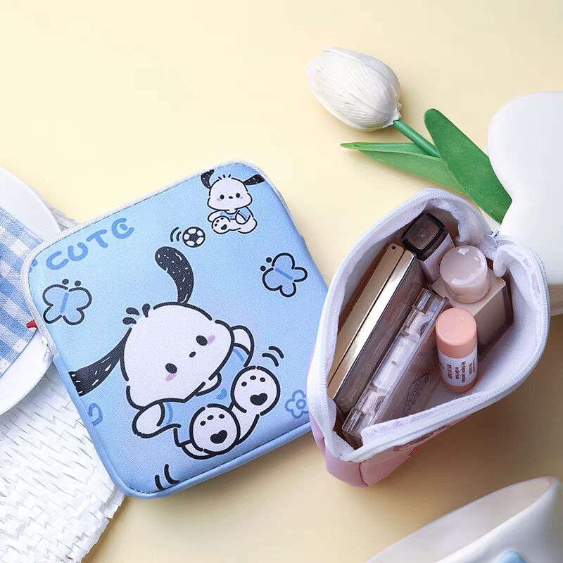 可爱小狗卫生巾收纳包大容量姨妈巾月事包学生便携小型杂物收纳包