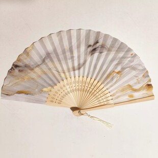 古风玄幻鎏金宣纸扇面折扇竹柄可题字手绘扇子diy空白扇子折叠扇