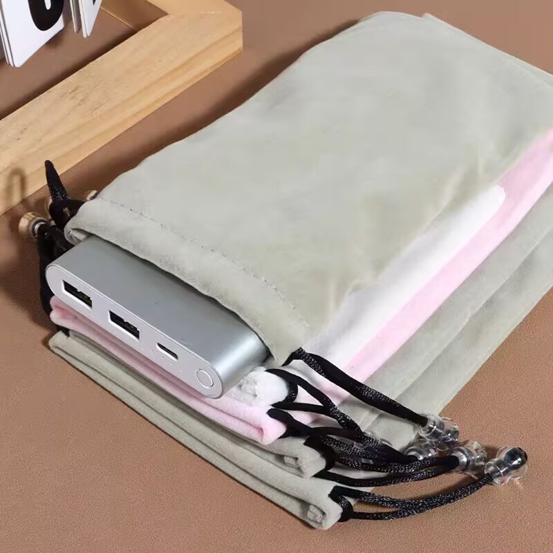 手机绒布袋移动电源收纳袋子蓝牙耳机ccd相机包便携数码包防尘袋