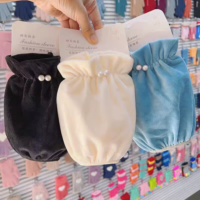 羽绒服套袖女款办公室袖套女2024新款秋冬季白色短款高颜值护袖头