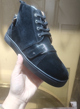 欧美AGZ CL高帮男鞋真皮铆钉红底女鞋休闲运动板鞋系带街舞情侣鞋