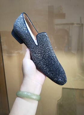 欧美AGZ CL水钻奥钻低帮男鞋渐变色红底单鞋休闲运动真皮绅士鞋潮