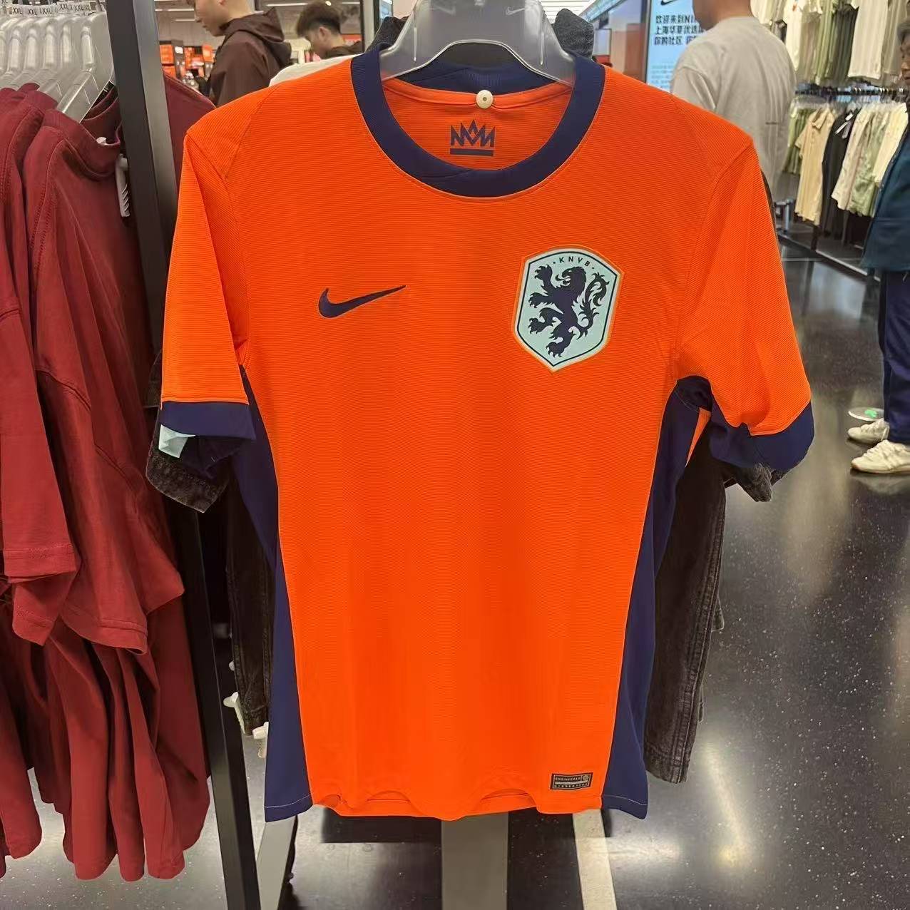 正品NIKE耐克荷兰队欧洲杯主场球迷版速干男短袖足球服FJ4276