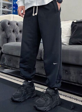 正品NIKE耐克男裤简约毛圈舒适百搭束脚休闲运动训练长裤FZ0225
