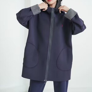 2023秋季新款欧货时尚运动风百搭大衣女宽松洋气显瘦连帽卫衣外套
