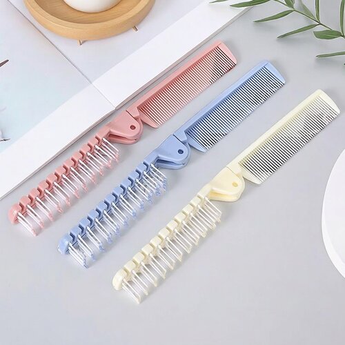 折叠梳子女士专用小巧便携编发刘海密齿迷你造型双头两用二合一