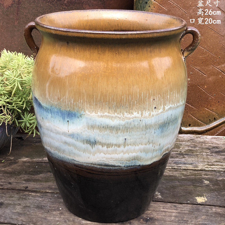 手工粗陶高大陶罐手绘坛子多肉花盆法师老桩盆花卉植物盆大盆兰花