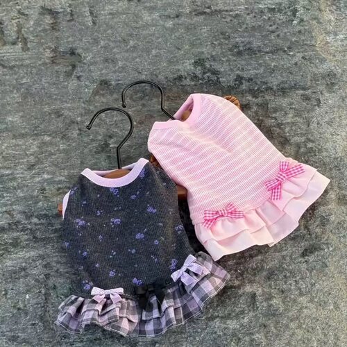 春夏甜美蝴蝶结狗狗连衣裙