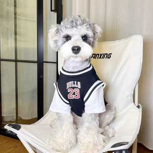 夏季网红狗衣服狗狗衣服大型犬薄款杜宾帅气假两件篮球服大狗衣服