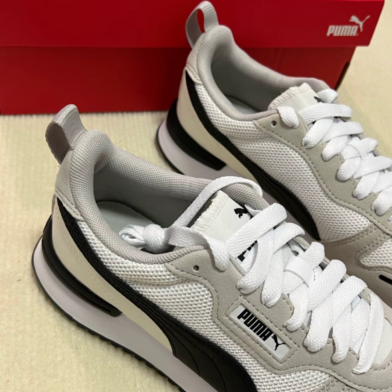 PUMA彪马 R78 经典复古 网布减震透气轻便 低帮 休闲跑步鞋白色