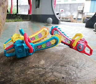 卡通造型电动透明齿轮电锯光头强转动声光音乐玩具礼物儿童斧头