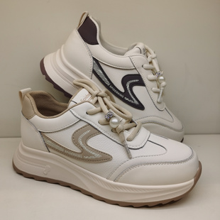 蜘蛛王女鞋2026春款真皮舒适轻便软底厚底运动休闲鞋不累脚小白鞋