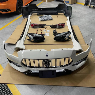 新款 前脸中网大灯熏黑后尾灯trofeo包围 总裁前杠改装 玛莎拉蒂老款