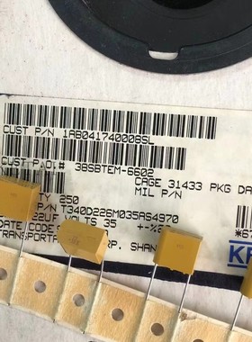 T340D226M035AT T340 35V 22UF 226 美国KEMET集美 直插钽电容