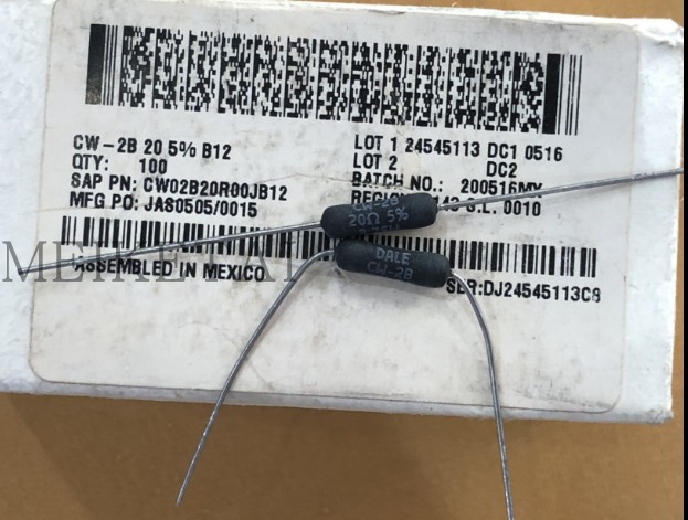 CW02B20R00JB12 CW-2B 线绕电阻 3.75W 20R 3W20欧 Vishay / Dale