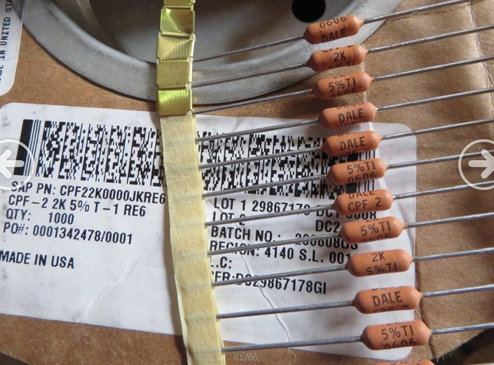 Vishay / Dale CPF22K000JKRE6 2k 2W 5% 金属膜电阻器 原装现货