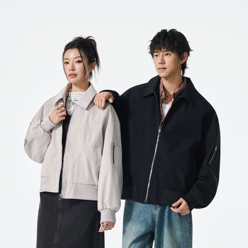 秋季新款水洗棉夹克男 青少年男学生潮流外套 春装褂子衣服上衣男