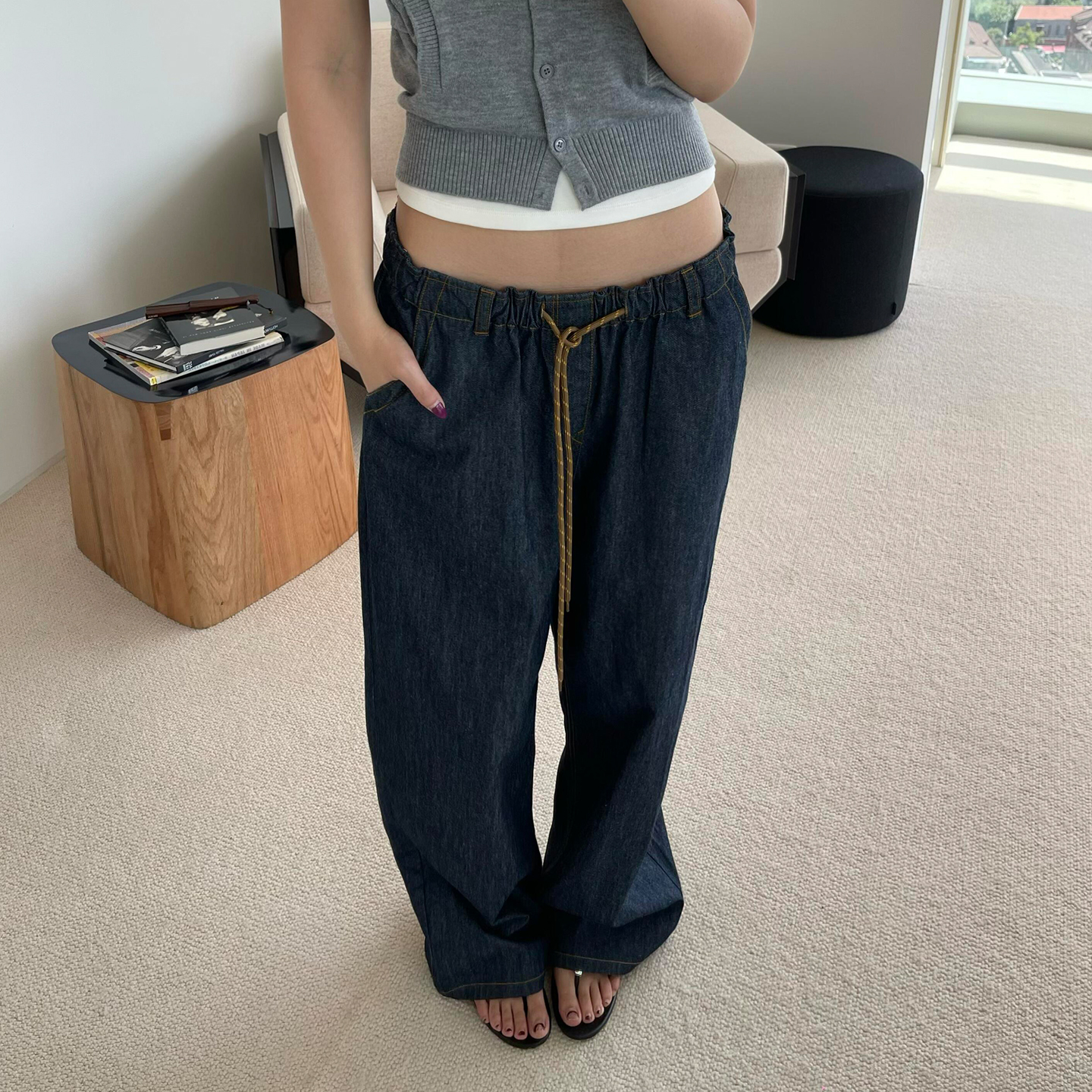 【现货】RARELY轻松抽绳阔腿长裤