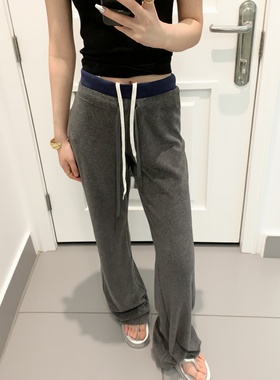 ECHO【现货】经典复古中低腰设计双腰抽绳慵懒松弛直筒微喇休闲裤