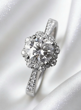 23【卡卡星辰】培育莫桑钻戒指闭口女款雪花包