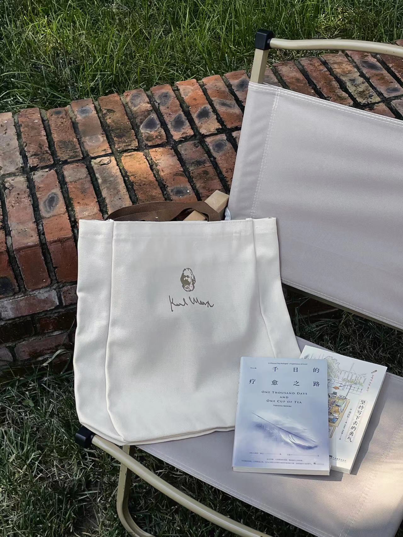 横版 原创帆布包—马克思头像 上课通勤带拉链单肩大容量小众定制