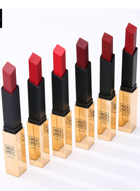 玛可安迪新款丝柔雾面细管小金条口红持久保湿哑光抖音同款MK046