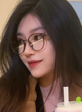 tr90超轻冷茶色腮红眼镜框女近视可配度数圆框平光防蓝光眼镜男潮