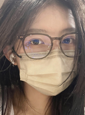 冷茶色眼镜框女早八素颜神器大脸显瘦防蓝光近视眼镜架男可配度数