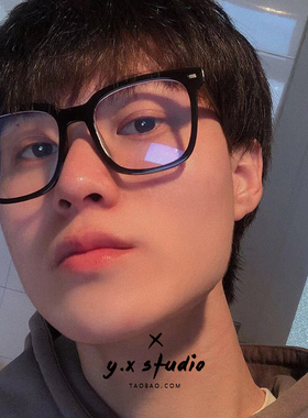 适合大脸男士韩版商务黑色方框防蓝光学生配近视度数平光眼镜架女