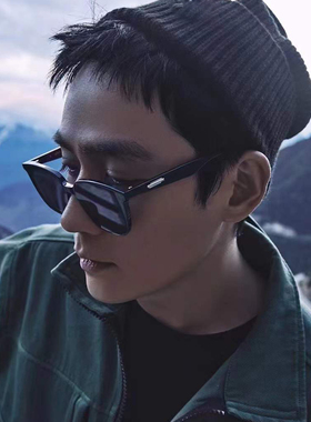 gm黑框茶色墨镜男款防紫外线