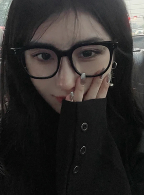 黑框眼镜女韩版潮近视防蓝光辐射潮流眼睛框大框男显瘦素颜平光镜