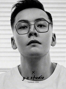 陈伟霆同款眼镜男潮可配近视ins网红平光镜防蓝光双梁方框眼镜框