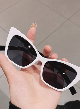 欧美复古白色三角猫眼墨镜女潮跨境搞怪复古墨镜太阳眼镜男酷嘻哈