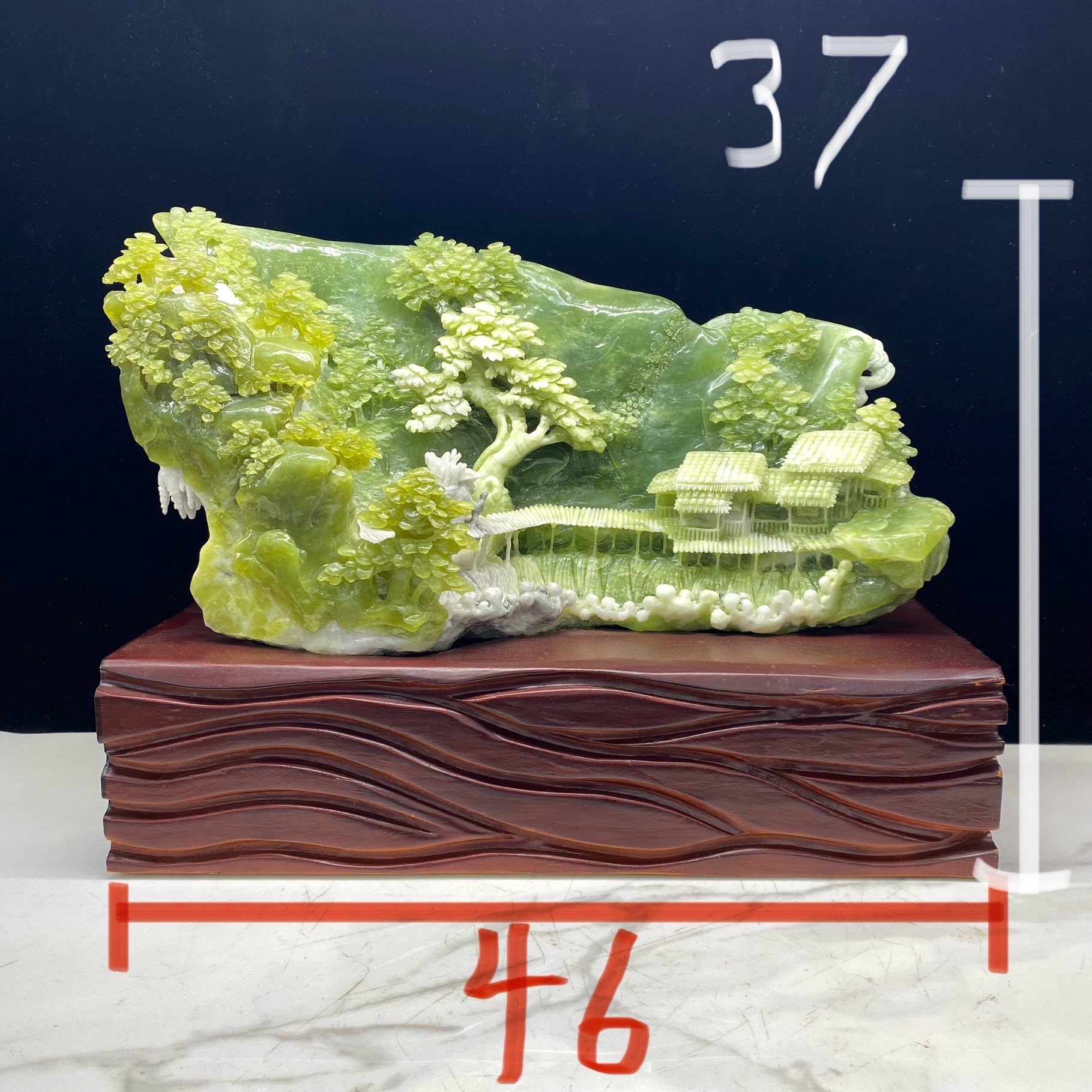 岫玉山水摆件步步高厂家直销天然精品办公桌家居招财2980元起包邮