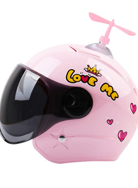 DOT儿童头盔灰宝宝小孩子男孩女四季可爱安全帽子娃娃电动车半盔