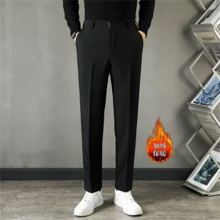 裤 结婚垂感直筒九分警辅商务休闲风西装 男生加绒英伦风长裤 西裤