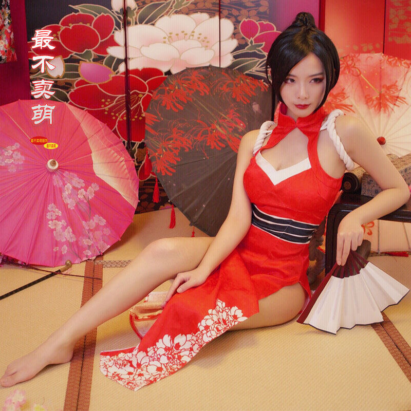 王者农药 不知火舞 同人 旗袍 cos服 cosply服装女 明媚烈焰 衍生