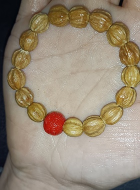 金灯菩提手串，配朱砂，可定制。