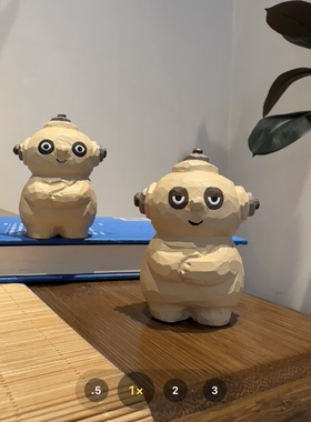 花园宝宝玛卡巴卡木雕小摆件可爱车载桌面家居装潮玩送礼生日礼品