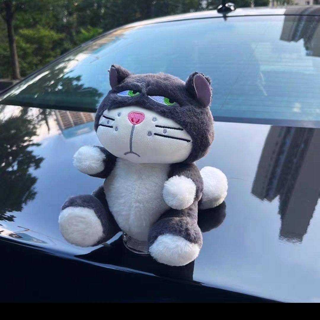 抖音网红路西法猫汽车车尾挂件玩偶装饰车身后备箱电动车挂件饰品