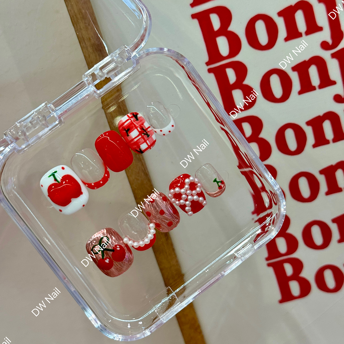 【DW轻奢Nail】红苹果.显手白高级小众穿戴甲美甲假指甲手工定制