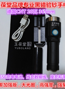 德系20W超强大功率365紫光荧光纸钱币手电筒验钞机瓷器鉴定灯