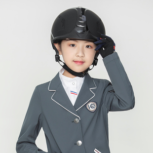 儿童马术头盔八尺龙障碍马术头盔男女骑马头盔透气安全可调节3色
