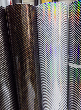 自行车高亮七彩碳纤贴纸 公路车2d黑银贴膜3d立体黑色车架改色膜