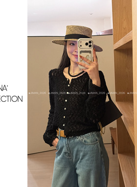 【吉满】豆豆纱轻薄圆领长袖针织3098