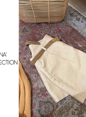 【吉满】自制款老钱风松弛感高腰百搭短裤（有腰带）3108