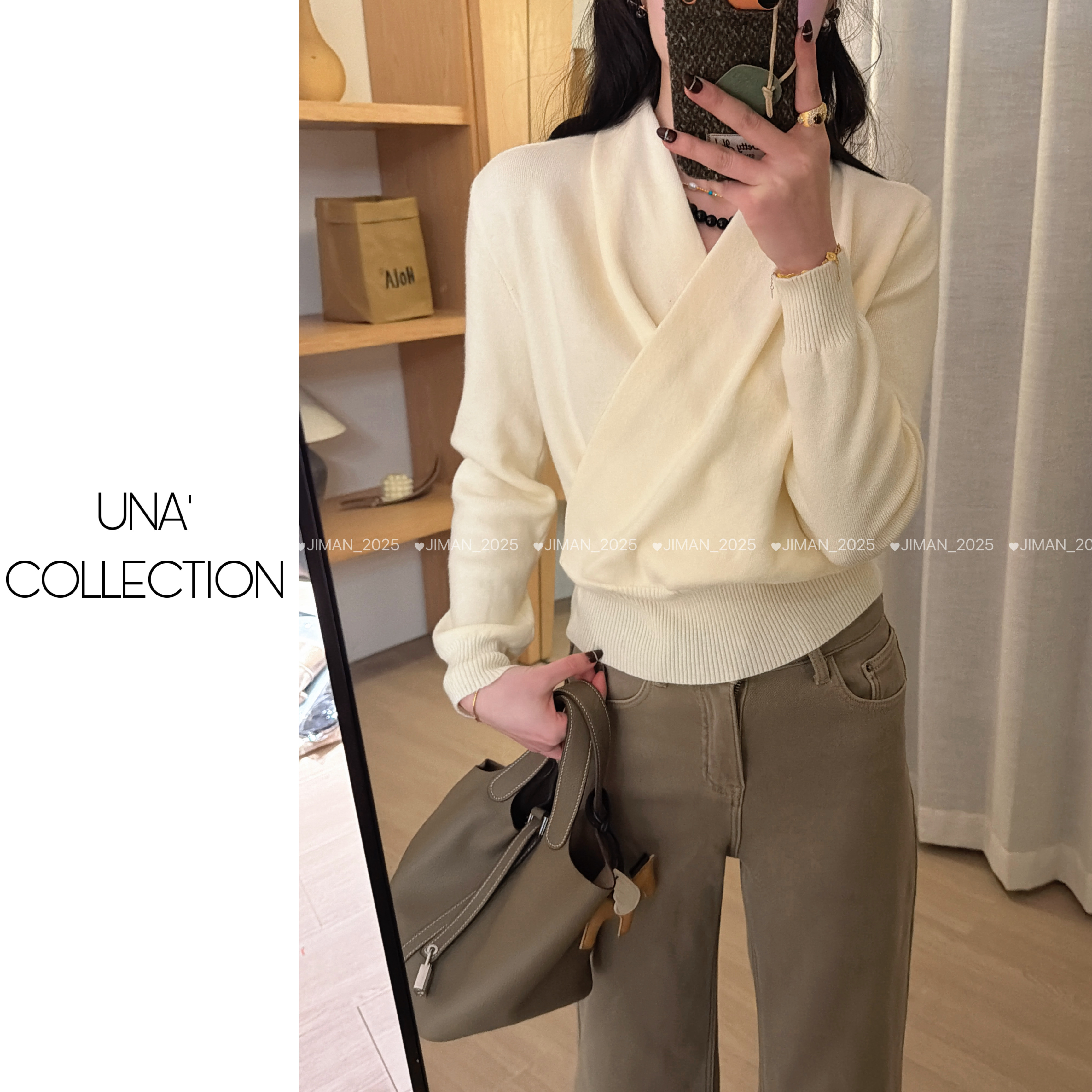 吉满针织打底衫亲肤绒V领