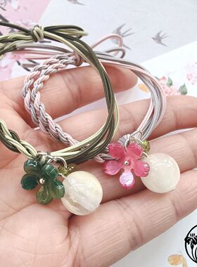春夏新品【海棠系列6】丁禹兮绿色海棠花发圈发绳皮筋头绳手环